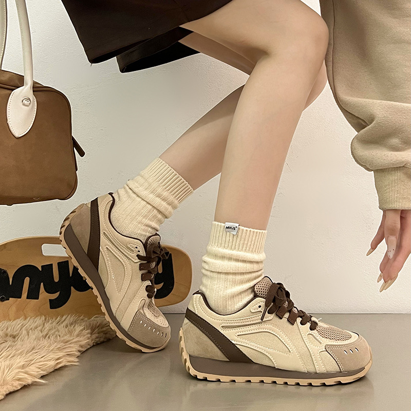 Chao Bunan ~ zapatos waffle coreanos Gump para mujeres 2025 primavera nuevos zapatos deportivos casuales para correr con suela suave