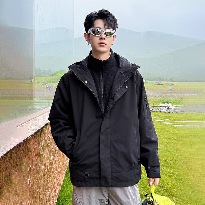 NASA三合一工装冲锋夹克男士春秋季2025新款户外三防登山风衣外套|undefined
