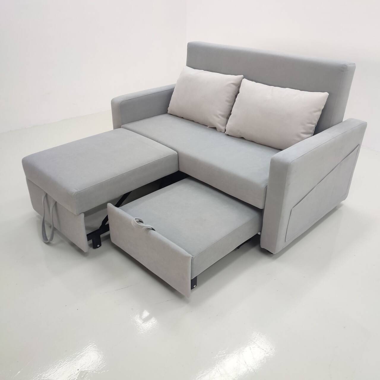Sofá cama moderna simple de familia pequeña tecnología de seda sofá cama deslizante anti-cat arañazo sala de estar apartamento plegable peinado