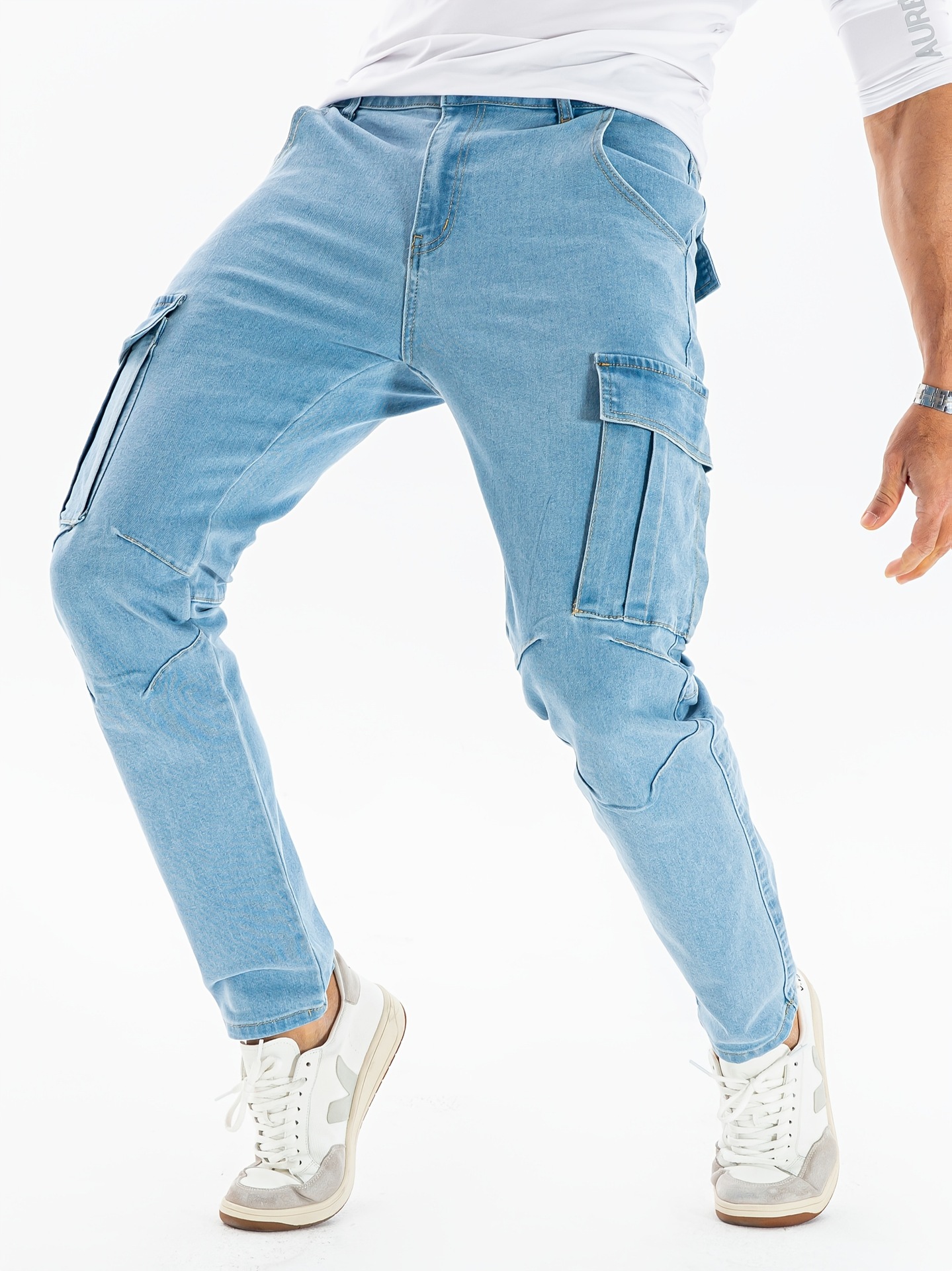 Men's Skinny Jeans Versatile With Side Pockets For Men_voghion.com