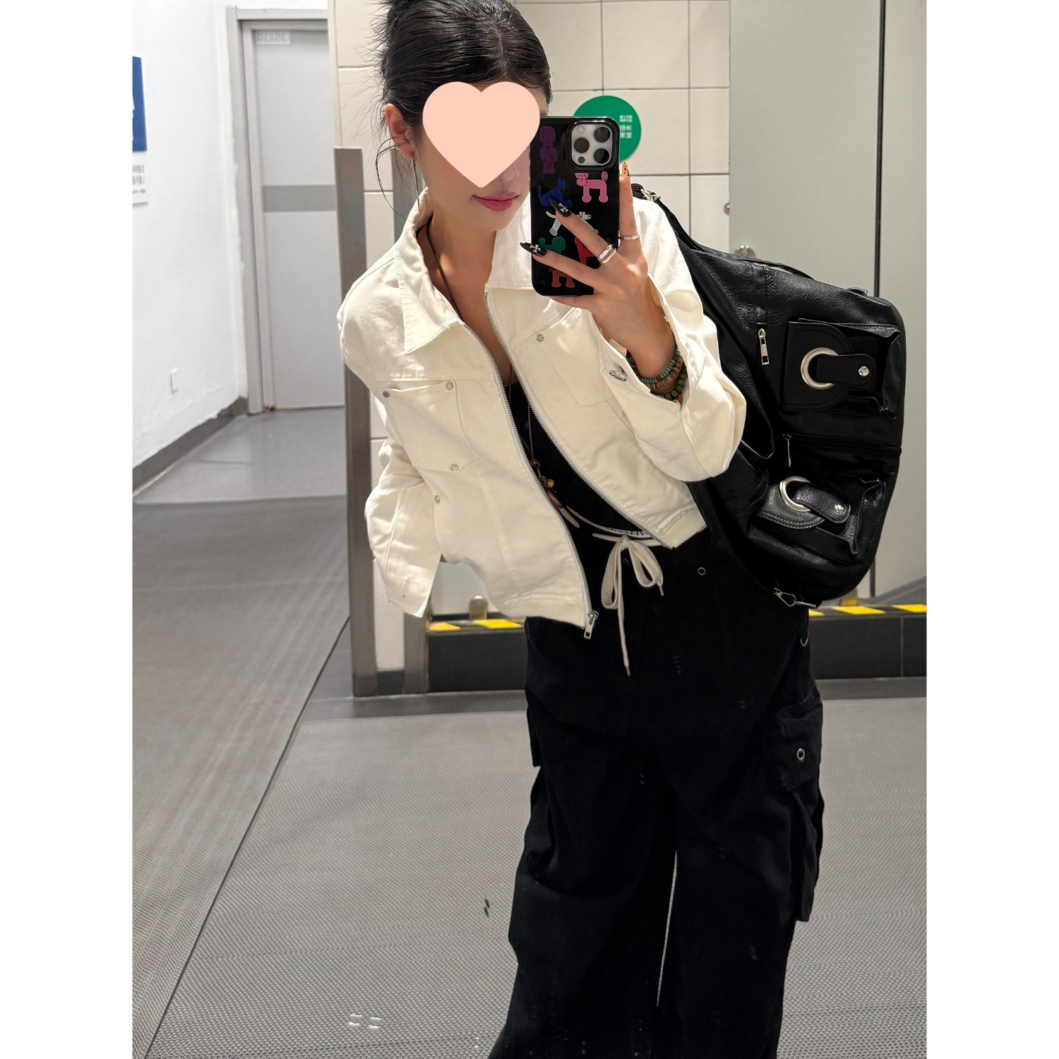 美式复古铆钉短款夹克高级质感翻领外套2025秋季新款休闲百搭上衣
