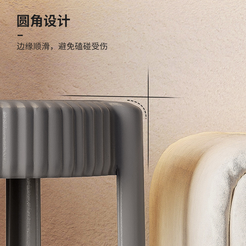 Taburetes de plástico se pueden apilar taburetes redondos taburetes de comedor domésticos modernos simples robustos y duraderos taburetes altos gruesos taburetes de molino de viento