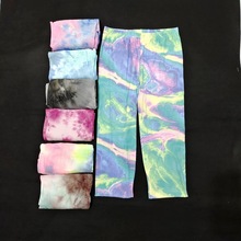 扎染七分打底裤女时尚炫彩薄款夏季紧身弹力小腿中裤