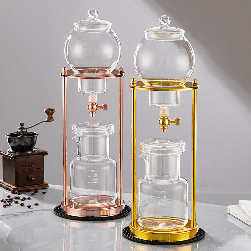 in stock Ice Drop Coffee Pot Ice Brewing Glass Household Cold Extraction Pot Drip Hand Coffee Ice Tea Extraction Coffee Machine