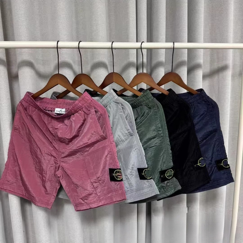 Cross-Border Summer Stone Badge Metal Reflective Color Nylon Shorts Men's Street Fashion Casual Outdoor Shorts 2961 Cross-Border Summer Stone Badge Metal Reflective Color Nylon Shorts Men's Street Fashion Casual Outdoor Shorts 2961