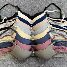 外贸尾单纯色简约女士无钢圈内衣时尚舒适文胸出口东南亚欧美日韩