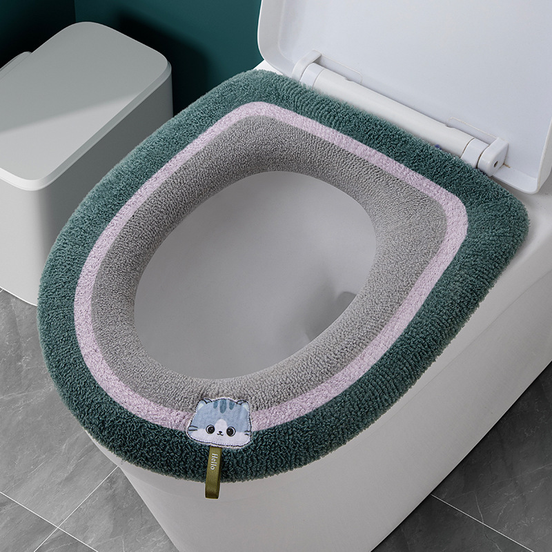 家庭用トイレマット秋冬保温四季通用トイレカバー座布団カバー水洗いできる漫画取っ手トイレカバー|undefined