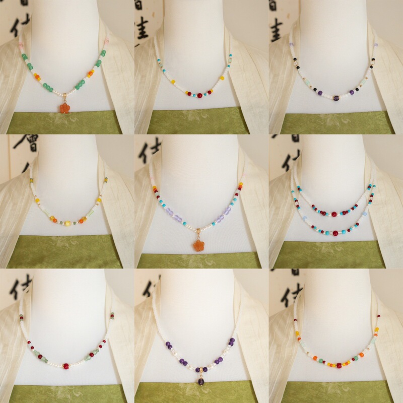 Hanfu Pearl Necklace Accessories for Cheongsam, Ming and Qing Dynasty Style Necklace, Soft Pearl Necklace Accessories Hanfu Pearl Necklace Accessories for Cheongsam, Ming and Qing Dynasty Style Necklace, Soft Pearl Necklace Accessories