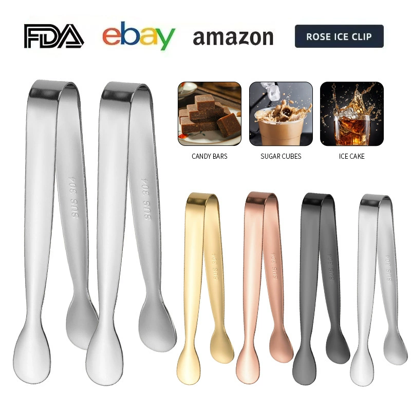 Прямая продажа с фабрики, щипцы для кубиков сахара из нержавеющей стали 304, в наличии, маленькие щипцы для льда, утолщенные щипцы для кубиков льда, зажим для льда, щипцы для кубиков сахара