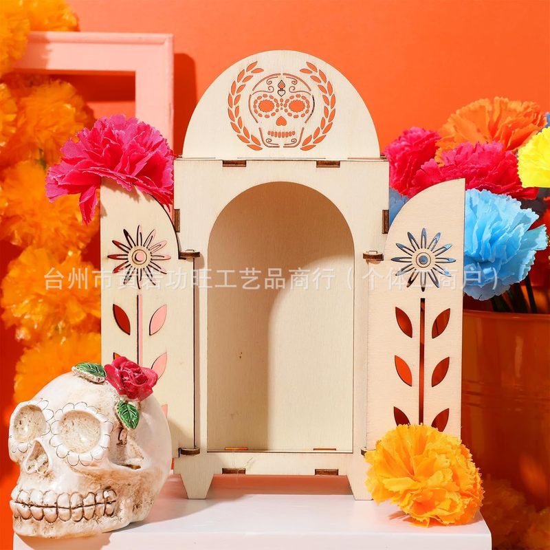 クロスボーダー木製 DIY 死者の装飾ボックスハロウィンホリデー装飾品 DIY 家具組み立て幽霊祭りの装飾用|undefined