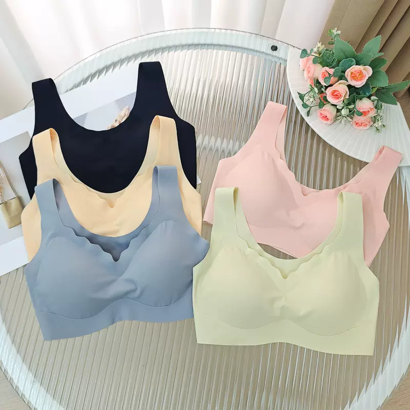 一体式薄款无痕无钢圈固定杯大码聚拢收副乳运动内衣女美背文胸罩