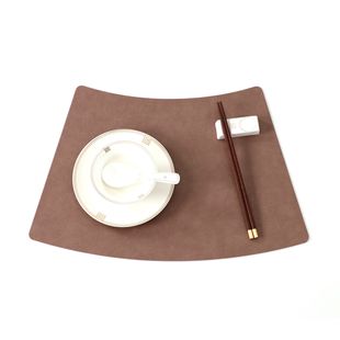 Double-Layer Retro Cowhide Pattern Round Table Placemat, High-End Leather Western Placemat, Insulated Square Dining Table Mat, High-End Customization