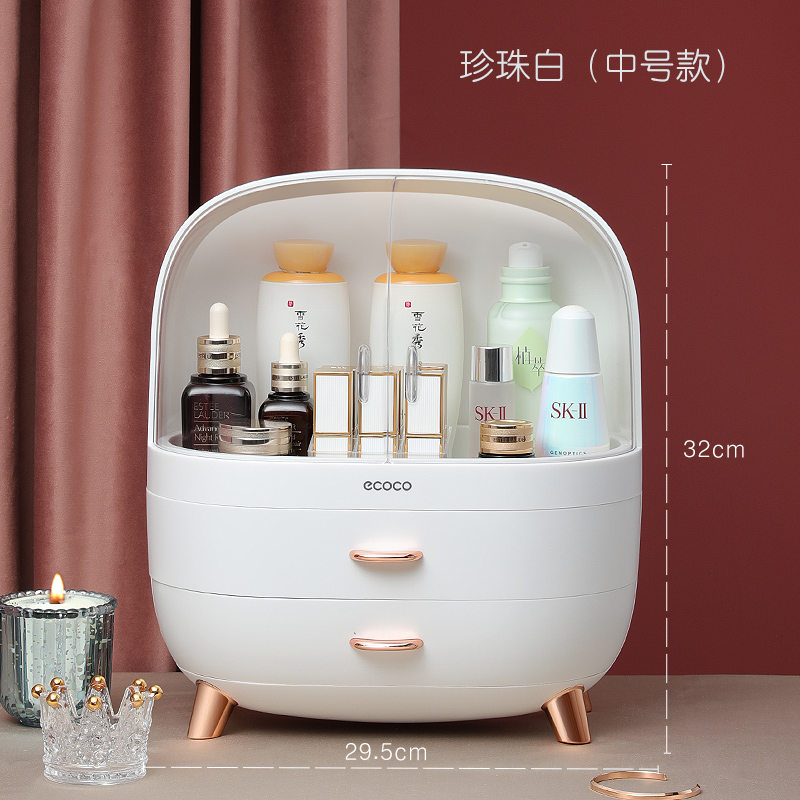 Caja de almacenamiento de cosméticos transparente a prueba de polvo lápiz labial de escritorio comedor cepillo de maquillaje rack de almacenamiento para productos de cuidado de la piel