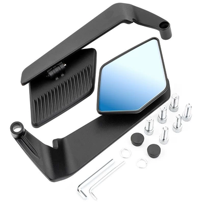 Motorcycle rearview mirror folding rearview mirror Chunfeng Kawasaki - 467-rear-view-mirror-black-blue-glass