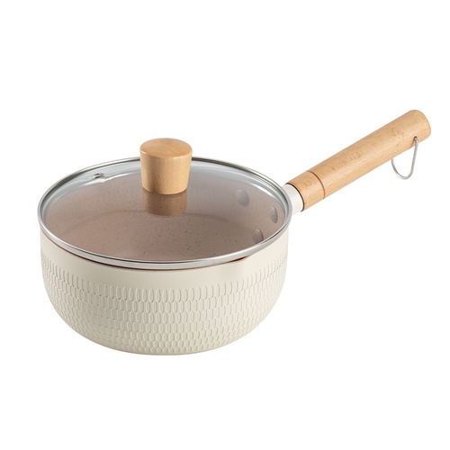 Japanese-style snow flat pot, medical rice stone milk pot, non-stick pot, induction cooker, soup pot, baby food supplement pot, household instant noodles small cooking pot