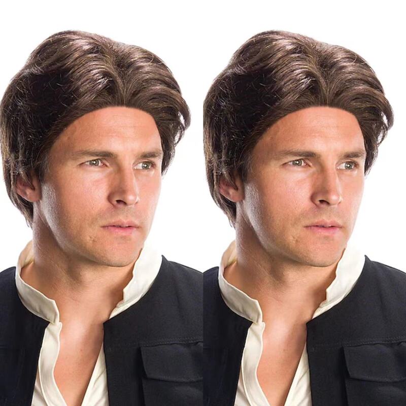 Men's Wig Brown Short Curly Fluffy Wig with Bangs Cosplay Anime Wig Blonde Brown Other