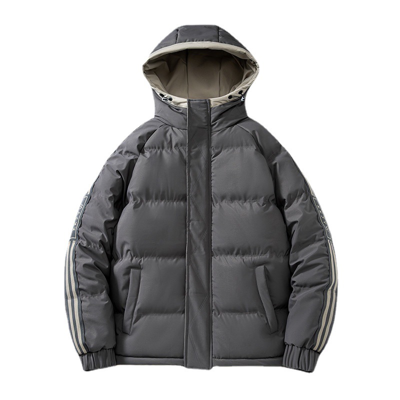 El Comercio exterior más el tamaño de la capa de algodón acolchado para hombres y mujeres pareja Otoño e Invierno Nuevo estilo coreano de moda de lana con forro grueso cálido Abrigo con capucha de algodón acolchado