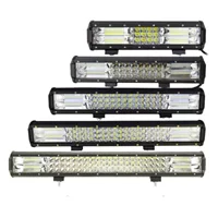 Автомобильная Светодиодная лента трехрядный прожектор 12V24V грузовик средняя сетка модифицированный передний бампер свет Внедорожник верхняя вспышка противотуманная фара