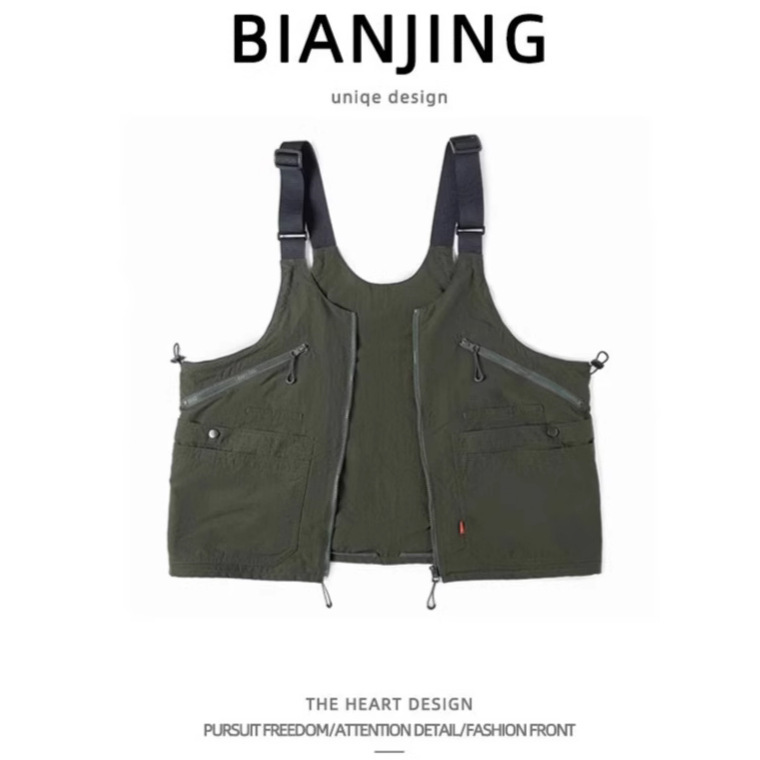 Mountain Outdoor Camping Retro Functional Vest Men's and Women's Multi-Pocket Workwear Sleeveless Vest Satchel Dual-Use Jacket Mountain Outdoor Camping Retro Functional Vest Men's and Women's Multi-Pocket Workwear Sleeveless Vest Satchel Dual-Use Jacket