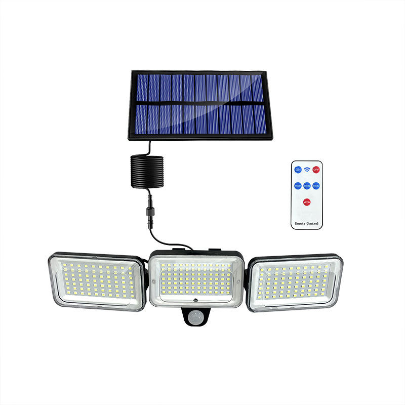 Luz solar para jardín, farola exterior impermeable súper brillante, luz de ahorro de energía con sensor de movimiento humano