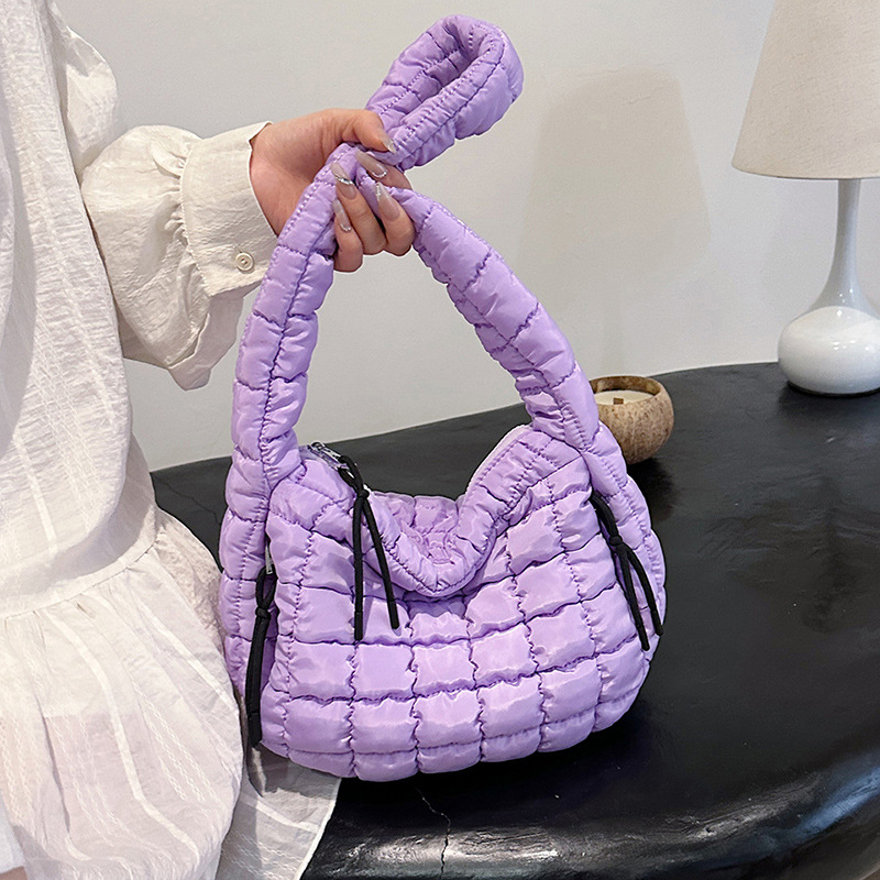 Pleated Shoulder Bag For Women Large Capacity Bubble Cloud Bag_voghion.com