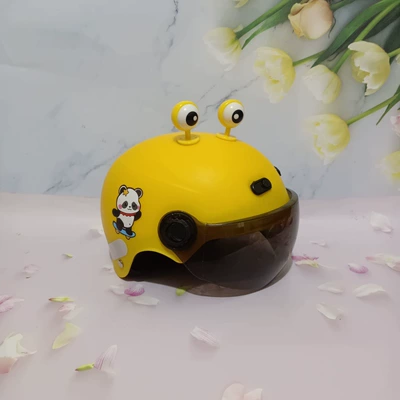 Motosiklet kaskı (dəbilqə) | children's helmet cute cartoon - orange-sunscreen-shorts-yellow-eyes-1-5-years-old-skateboard-bear-jz
