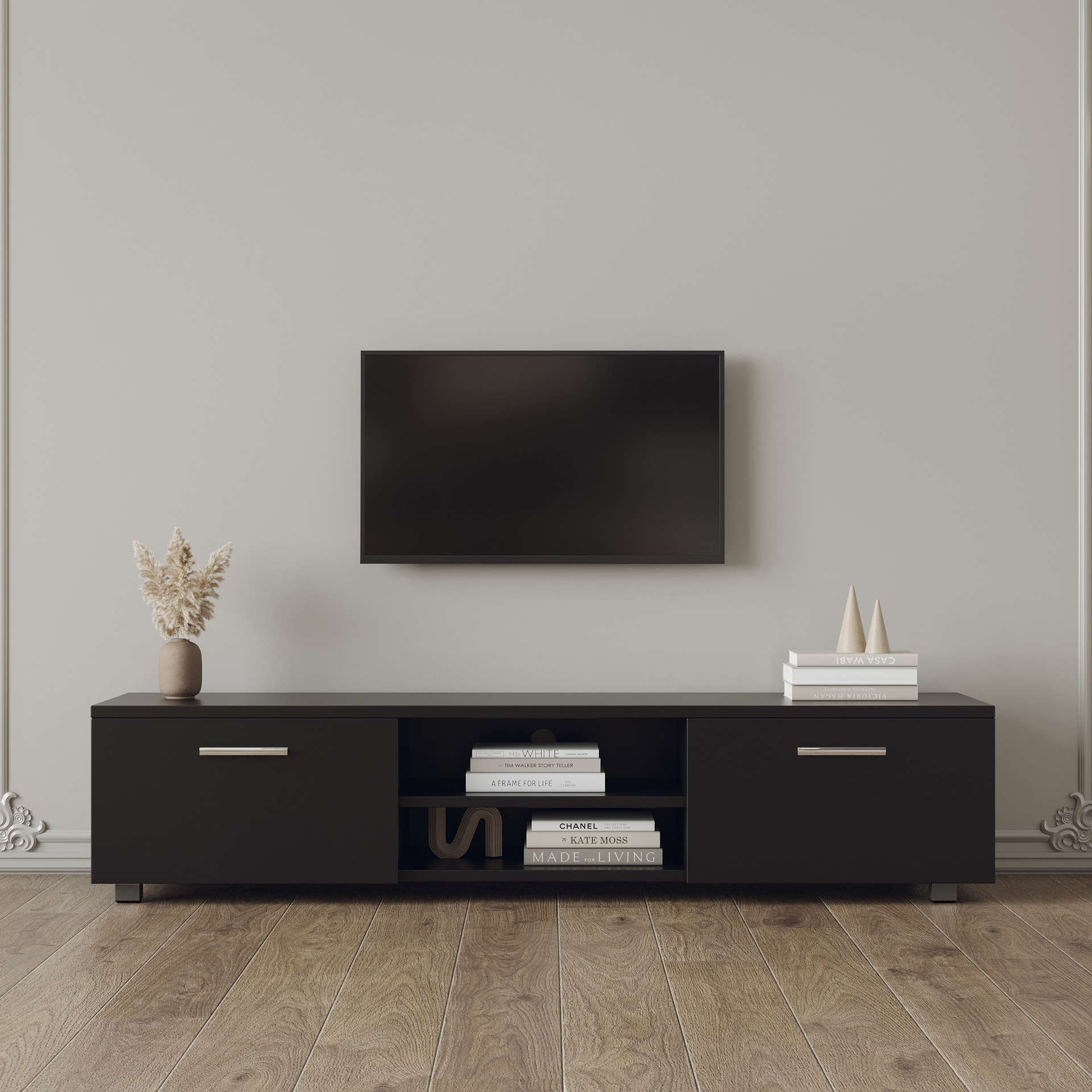 Juego de mesa de centro y mueble para TV de lujo ligero para sala de estar, mueble de almacenamiento y multimedia moderno y minimalista para apartamentos pequeños. image 7