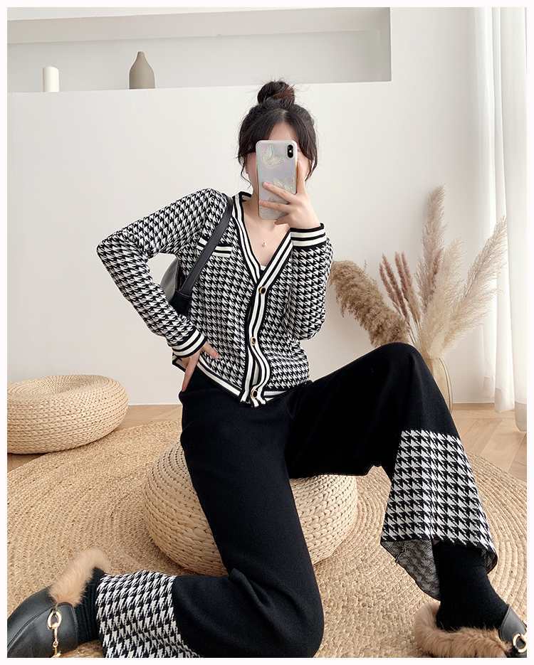 B9563 710K ĐỒ BỘ NỮ XIUENLO ÁO LEN DÁNG DỘNG KẺ CARO MÙA XUÂN THU ĐÔNG PHONG CÁCH HÀN QUỐC KẺ CARO THỜI TRANG NỮ G02 SẢN PHẨM MỚI