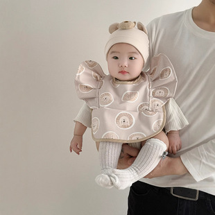 New Baby Eating Clothes Bib Danish Kidsren's Flying Sleeves Wings Super Soft Waterproof Baby Rice Pocket Anti-Dirty Bib