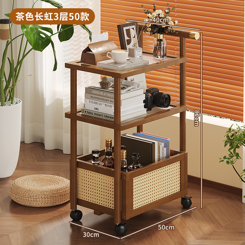 中古トロリースナックラックレトロ可動プッシュプルコーヒーテーブルリビングルームソファサイドテーブルレトロベッドサイドJ&|undefined