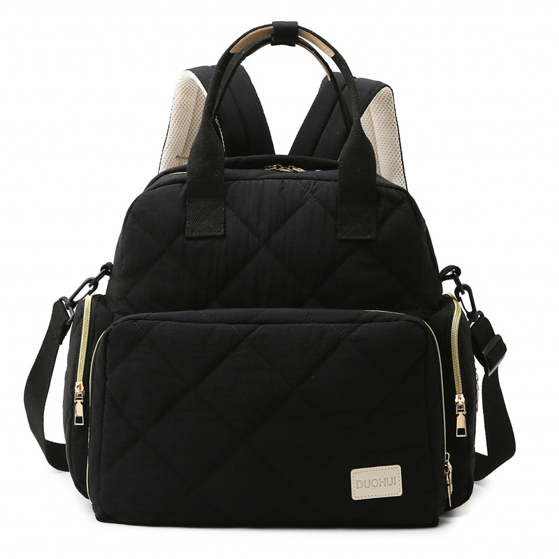 Comercio exterior hilo de bordar de alta calidad, bolso de madre y bebé a cuadros, bolso de mamá, cambiador, separación en seco y húmedo, mochila de viaje anti-salpicaduras