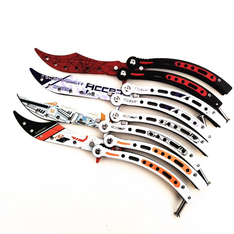 厂家供应新款蝴蝶刀甩刀蝴蝶练习刀csgo蝴蝶训练刀未开刃