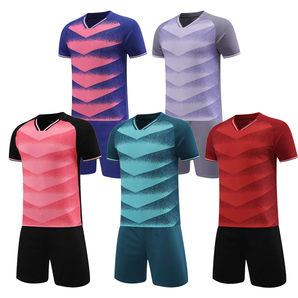 Calcio estivo con tessuto traspirante ad asciugatura rapida, tuta da allenamento da competizione stampata per adulti e bambini_voghion.com