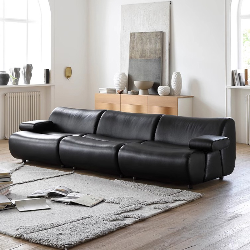 Sofá de bambú minimalista italiano Ernest diseñador nueva combinación de módulos para el hogar sofá de cuero grande y pequeño