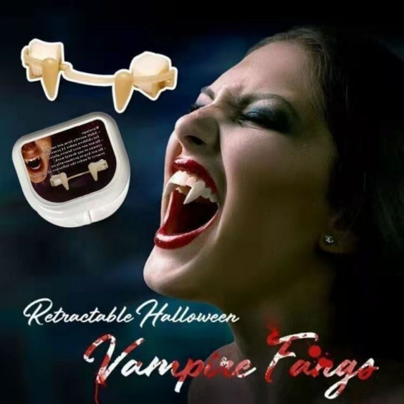 Cross-border Halloween vampire fangs retractable braces tiger teeth zombie dentures party horror atmosphere props