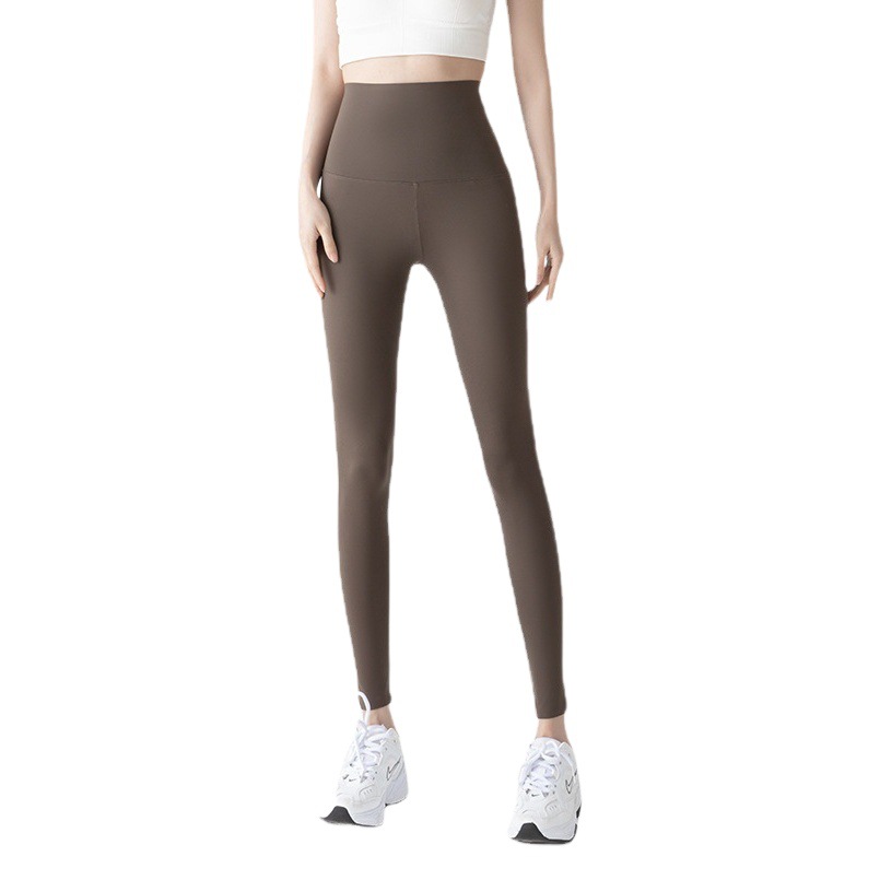 La primavera y el Otoño Marrón Barbie pantalones recortadas pantalones de tiburón cintura alta del vientre de contratación de cadera de elevación exterior desgaste polainas de las mujeres pantalones de tiburón al por mayor