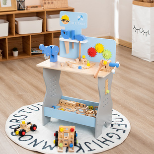 New wooden simulation disassembly nut maintenance tool table suit children play house wooden tool table toy