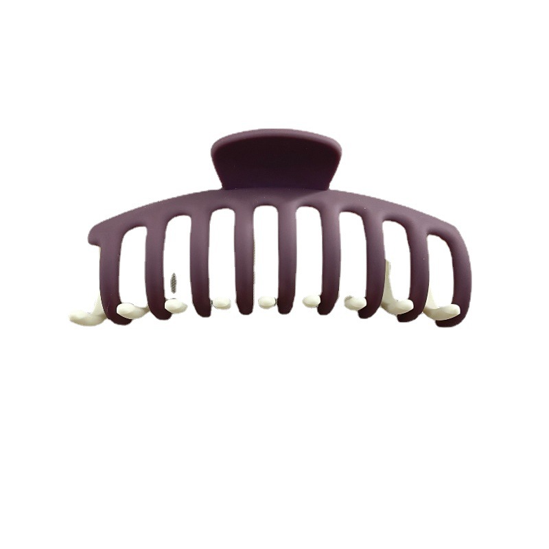 Oufeile superficie de dos colores AB textura esmerilada agarre cuchara trasera femenina alta Cola de Caballo tiburón clip accesorios para el cabello horquilla al por mayor