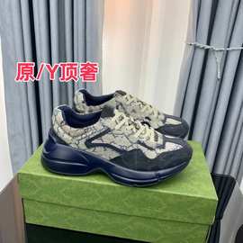 跨境厂家老爹男女同款新款2024运动运动鞋休闲真皮厚底增高情侣批