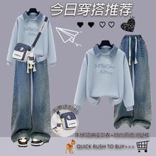 少女秋装2025新款学院风卫衣套装初高中学生青少年时尚穿搭一整套
