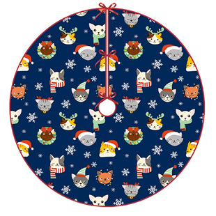 New Cross-Border Christmas Tree Skirt Tree Skirt Creative Exquisite Printing Double-Sided Tree Skirt Christmas Decorations