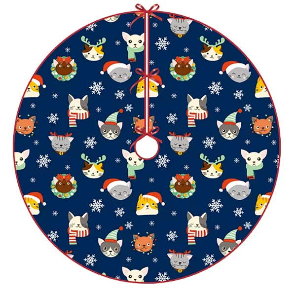 New Cross-Border Christmas Tree Skirt Tree Skirt Creative Exquisite Printing Double-Sided Tree Skirt Christmas Decorations