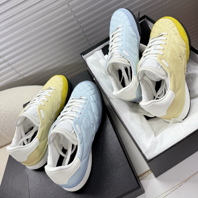 Xiaoxiangfeng Women's Training Shoes Sheepskin Colorblock Diamond Plaid Tennis Shoes Round-toe All-match Flat Casual sneaker