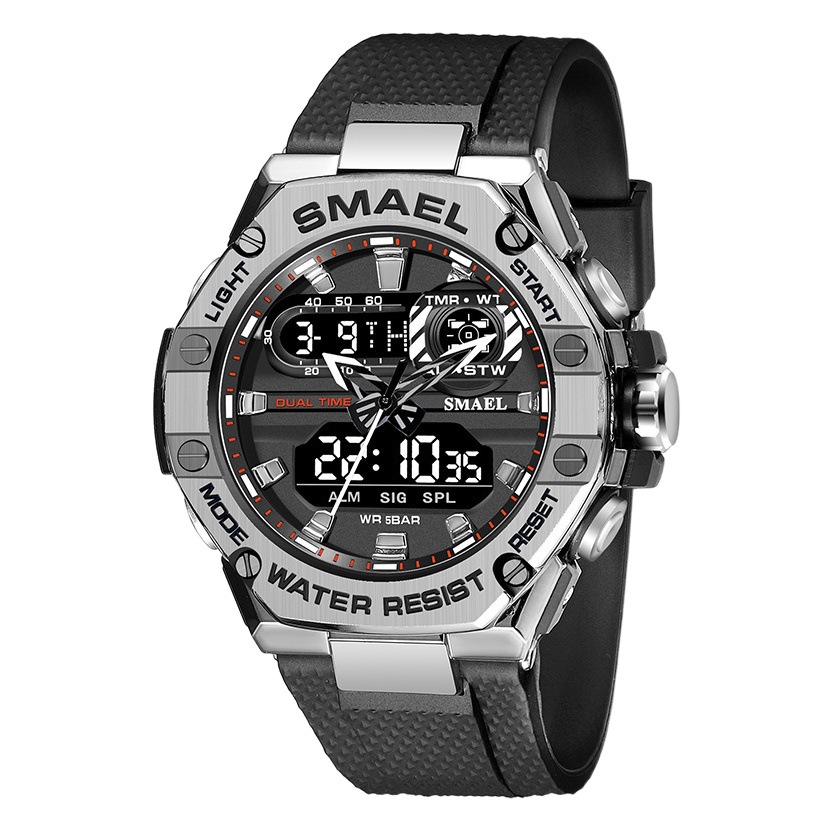 Smalla smael deportes reloj electrónico personalidad juvenil tendencia reloj calendario semana calendario luminoso 8066