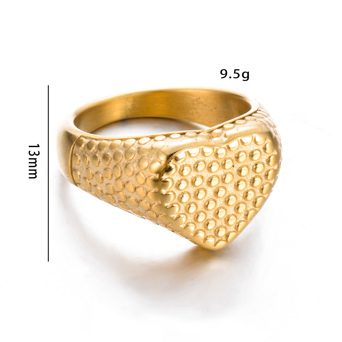 PVD Coated Gold Plating Process Wholesale Jewelry Retro Heart Shape Crown Skull Stainless Steel Plating Rings