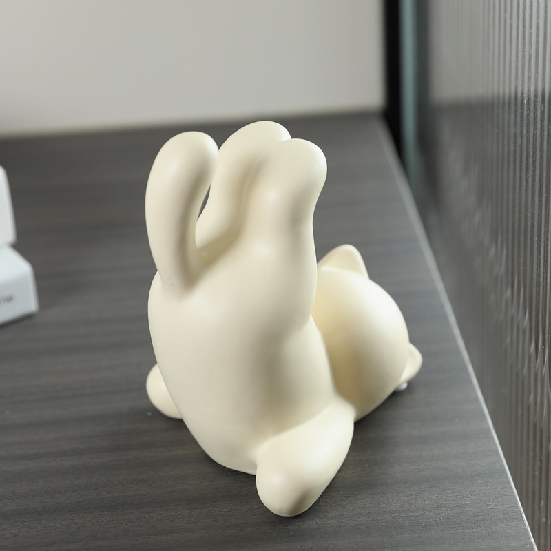 Adornos de arte abstracto de gato de cerámica invertida moderna, muebles para el hogar, sala de estar, mueble de vino, mueble de TV, decoración suave de oficina