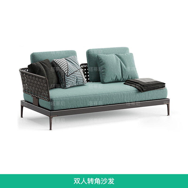 Conjunto de sofás de ratán para terraza, patio, jardín, solárium, silla de ratán para balcón, sofá de aleación de aluminio. image 13