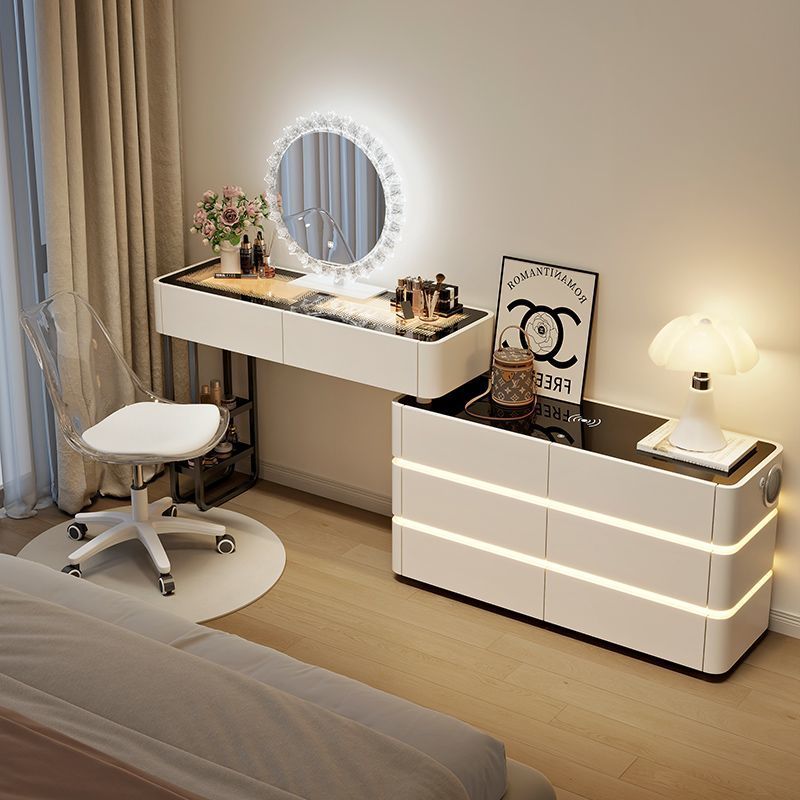 2025 New Smart Dressing Table Bluetooth Audio Wireless Charging Modern Casual Makeup Table Bedroom Storage Cabinet