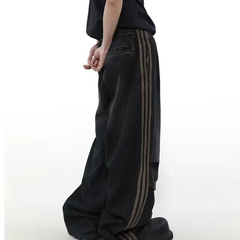 jean printed sweatpants 2024 Fashion Elastic Waist Striped|undefined