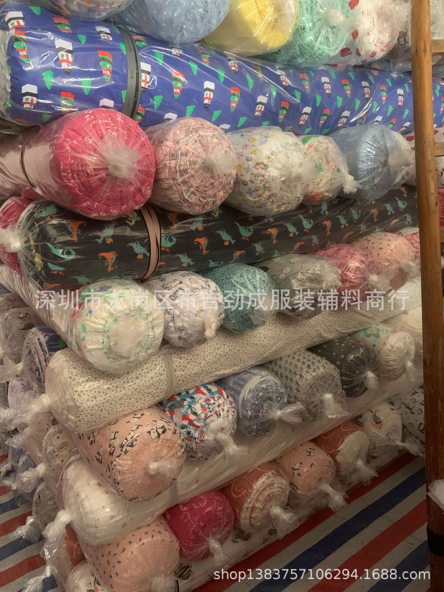 宝宝全棉针织印花布料童装家居服内衣内裤40s精棉双面棉毛花布